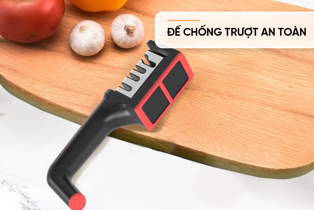 Mô tả Mài dao kéo cầm tay 4 rãnh Sunhouse KS-SH4 - Đế chống trượt an toàn - Mài sắc dao - Tay cầm tiện lợi - Dễ sử dụng - 5