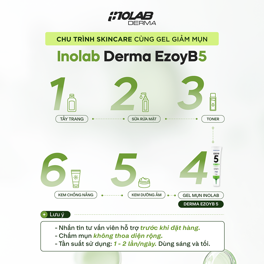 Mô tả Gel chấm mụn Inolab Derma Ezoyb 5 15 Gram (5% Benzoyl Peroxide + 0.1% BHA) - Từ Hảo - 4
