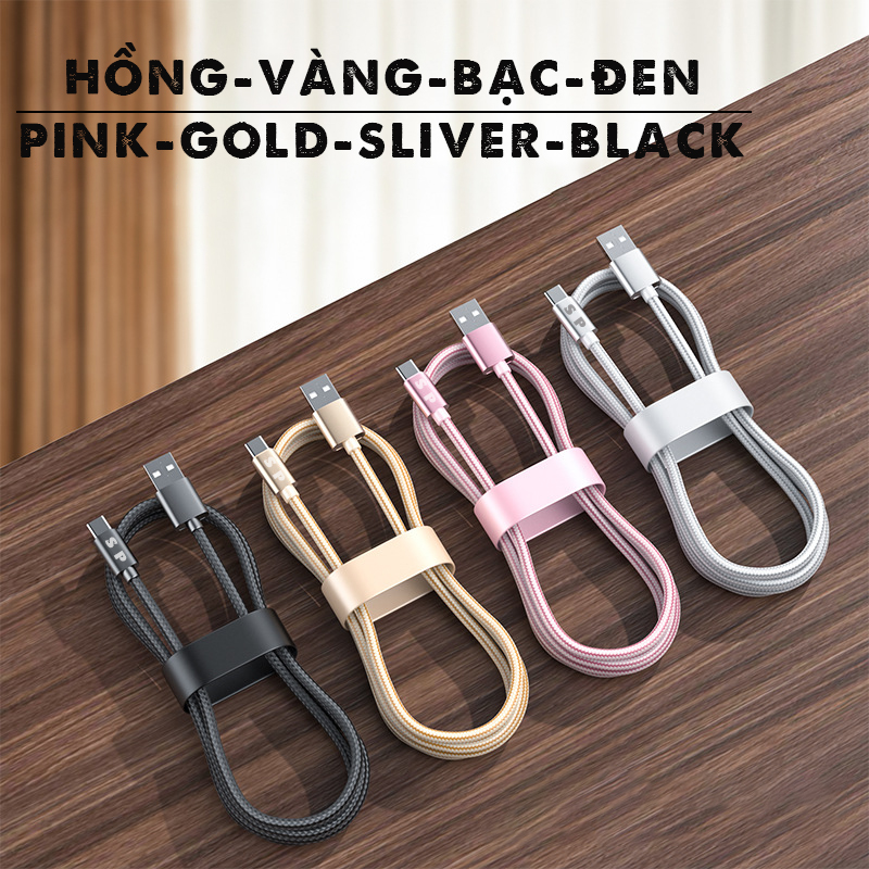 Dây cáp sạc dài 1m chất liệu dù, cáp sạc cho tai nghe bluetooth, pin dự ...
