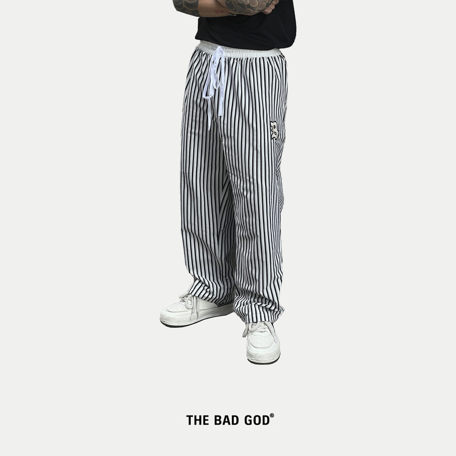 Mô tả Quần vải thô kẻ sọc Wide Leg The Bad God Palazzo Dáng Rộng - 1