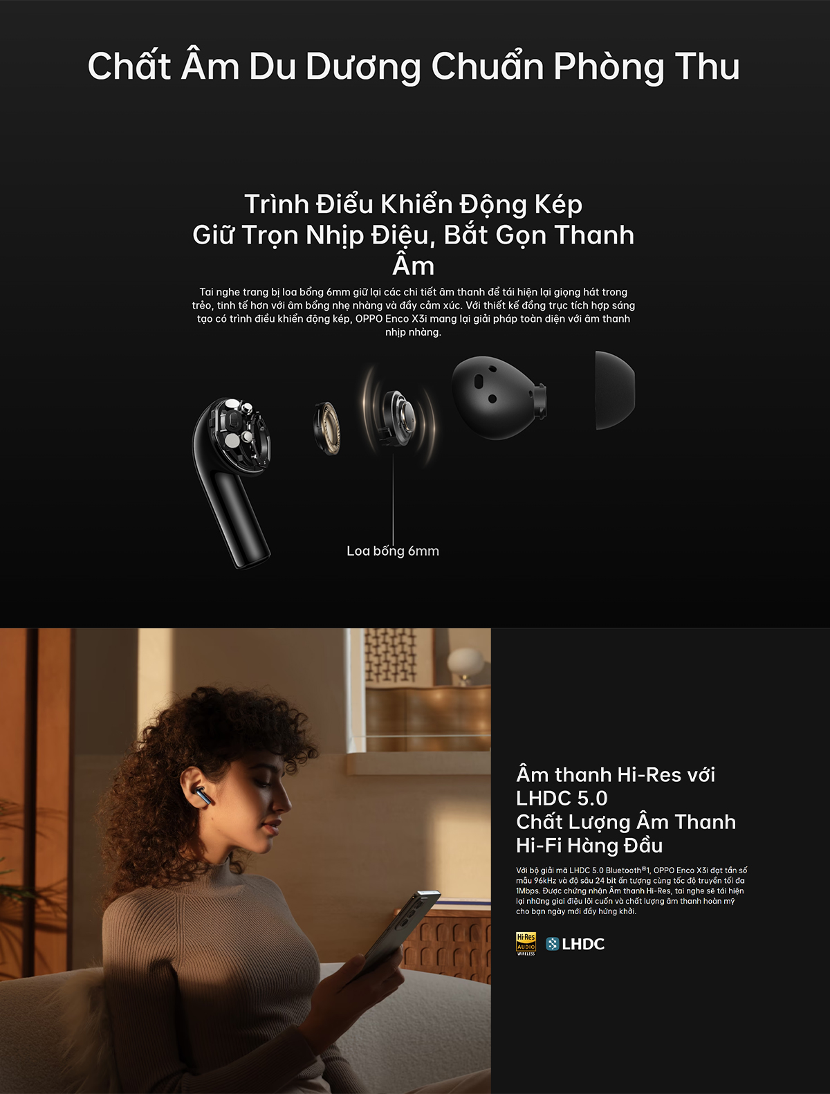 Mô tả Tai nghe Bluetooth không dây TWS OPPO Enco X3i | Chống ồn chủ động | Âm chuẩn phòng thu - Hàng chính hãng - 2