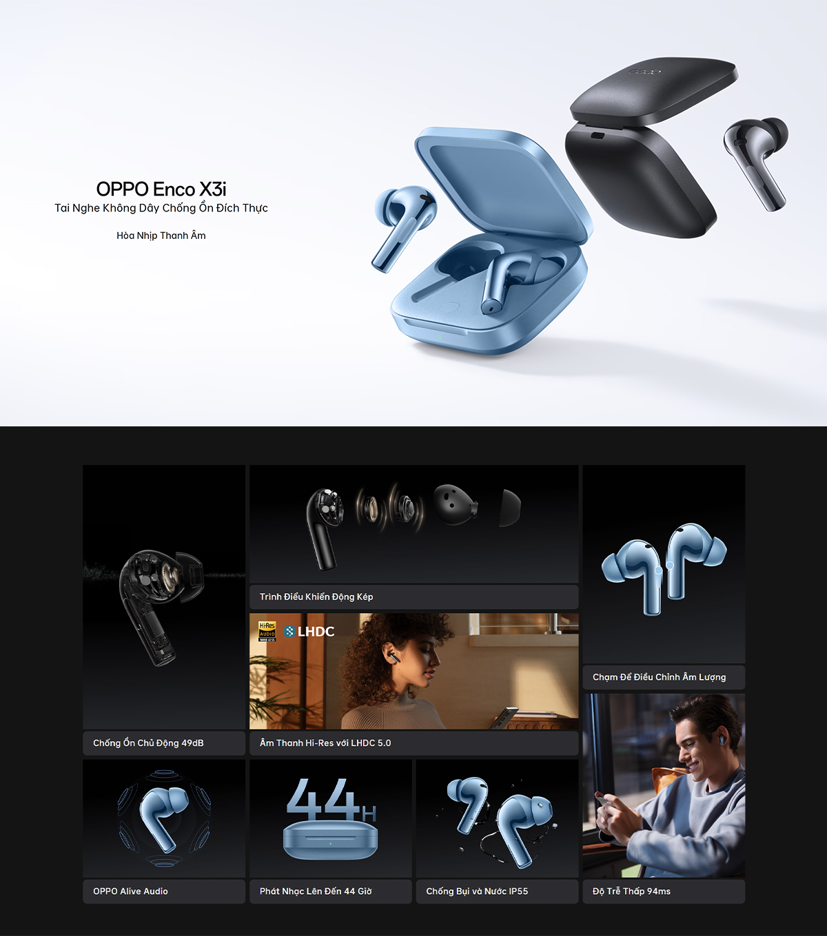 Mô tả Tai nghe Bluetooth không dây TWS OPPO Enco X3i | Chống ồn chủ động | Âm chuẩn phòng thu - Hàng chính hãng - 1