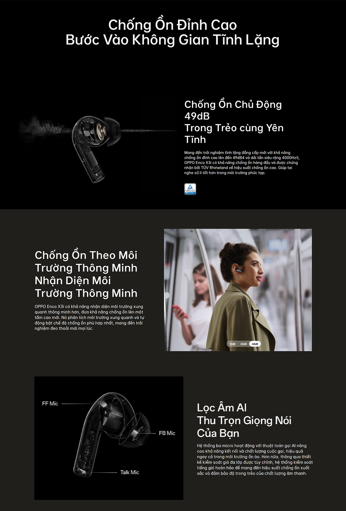 Mô tả Tai nghe Bluetooth không dây TWS OPPO Enco X3i | Chống ồn chủ động | Âm chuẩn phòng thu - Hàng chính hãng - 4