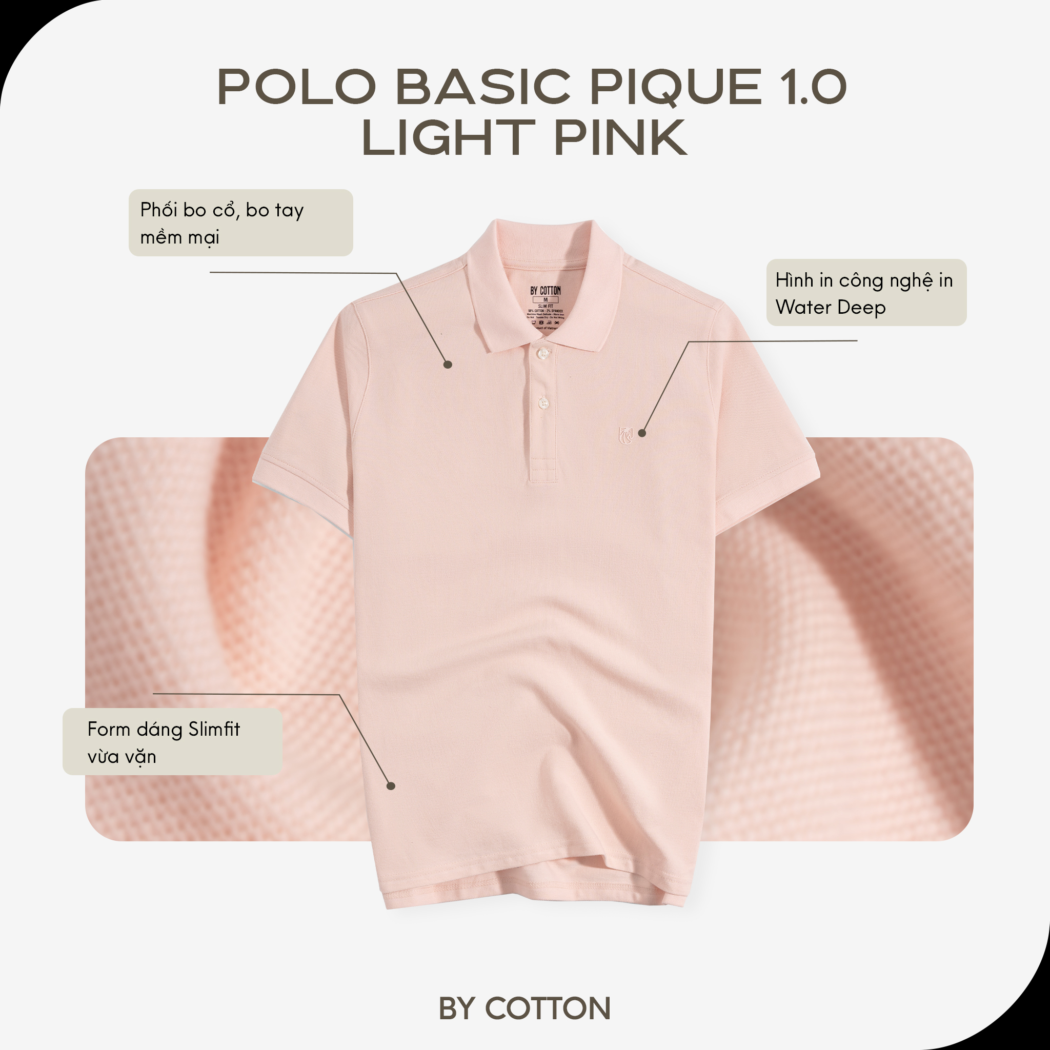 Mô tả Áo Thun Polo Nam Cao Cấp Basic Pique Ver 2 Multi Color By Cotton - 3