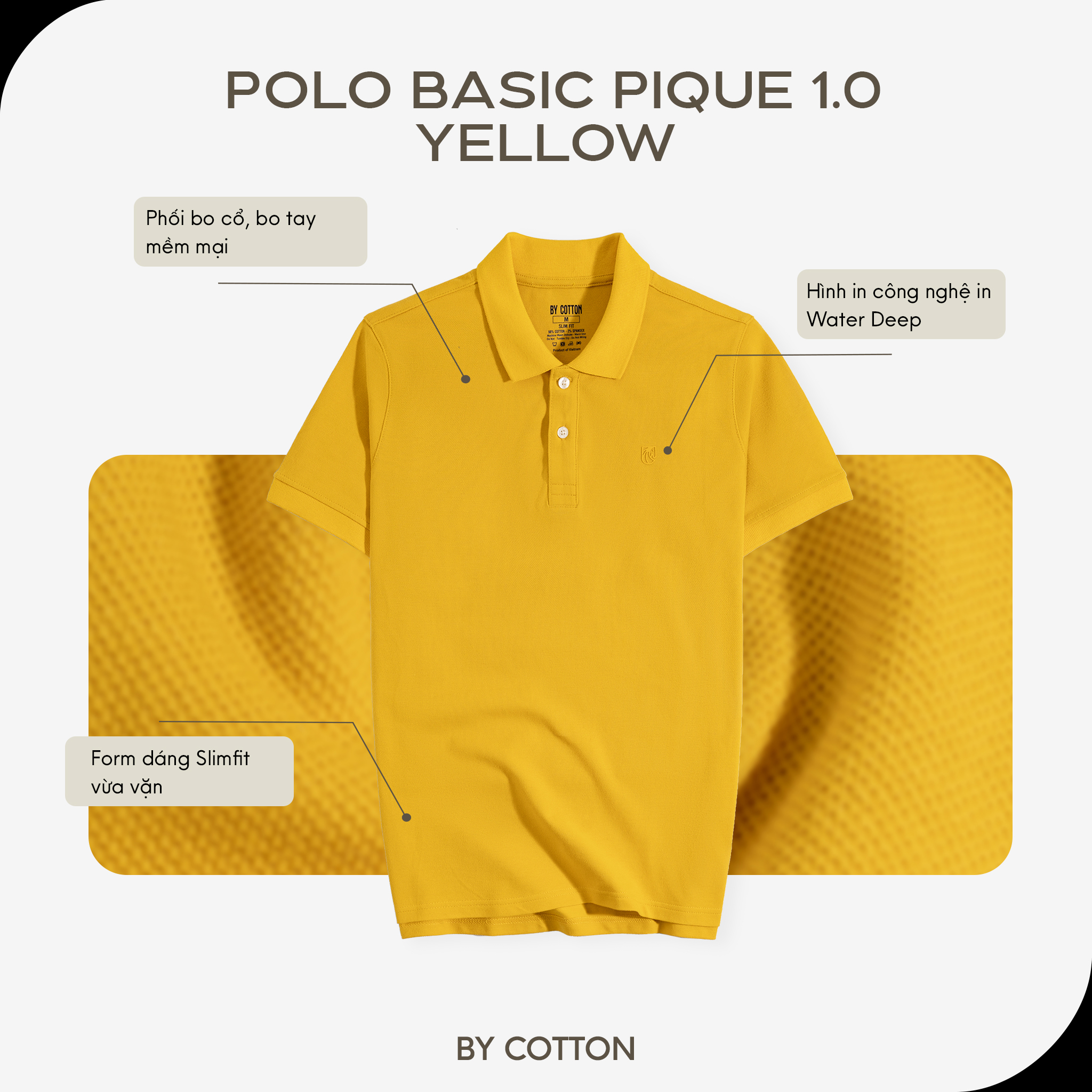 Mô tả Áo Thun Polo Nam Cao Cấp Basic Pique Ver 2 Multi Color By Cotton - 5