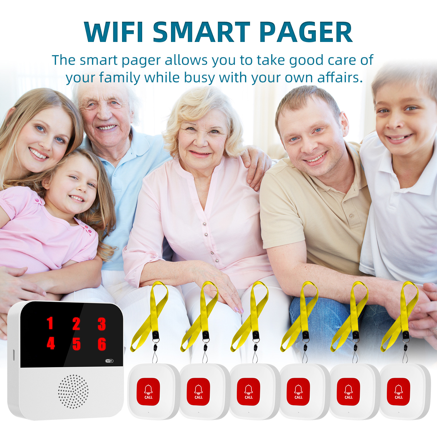 Mô tả Chuông wifi -  SOS gọi hỗ trợ cho người già, bệnh nhân, chuông cửa, chống trộm, Gọi phục vụ - Wifi App Tuya CF106 - 3