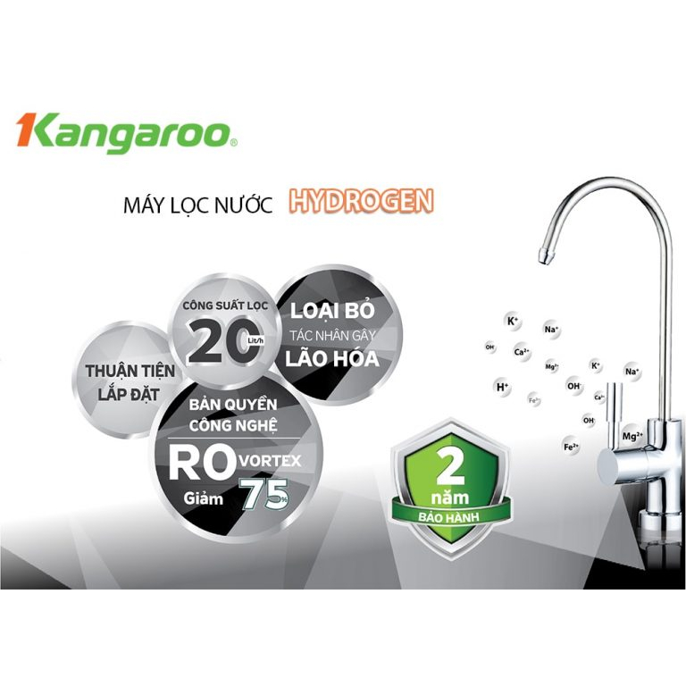 Mô tả Máy Lọc Nước Kangaroo Hydrogen KG100HG 10 Cấp Lọc, Không Vỏ -  Bảo Hành 24 Tháng - 2