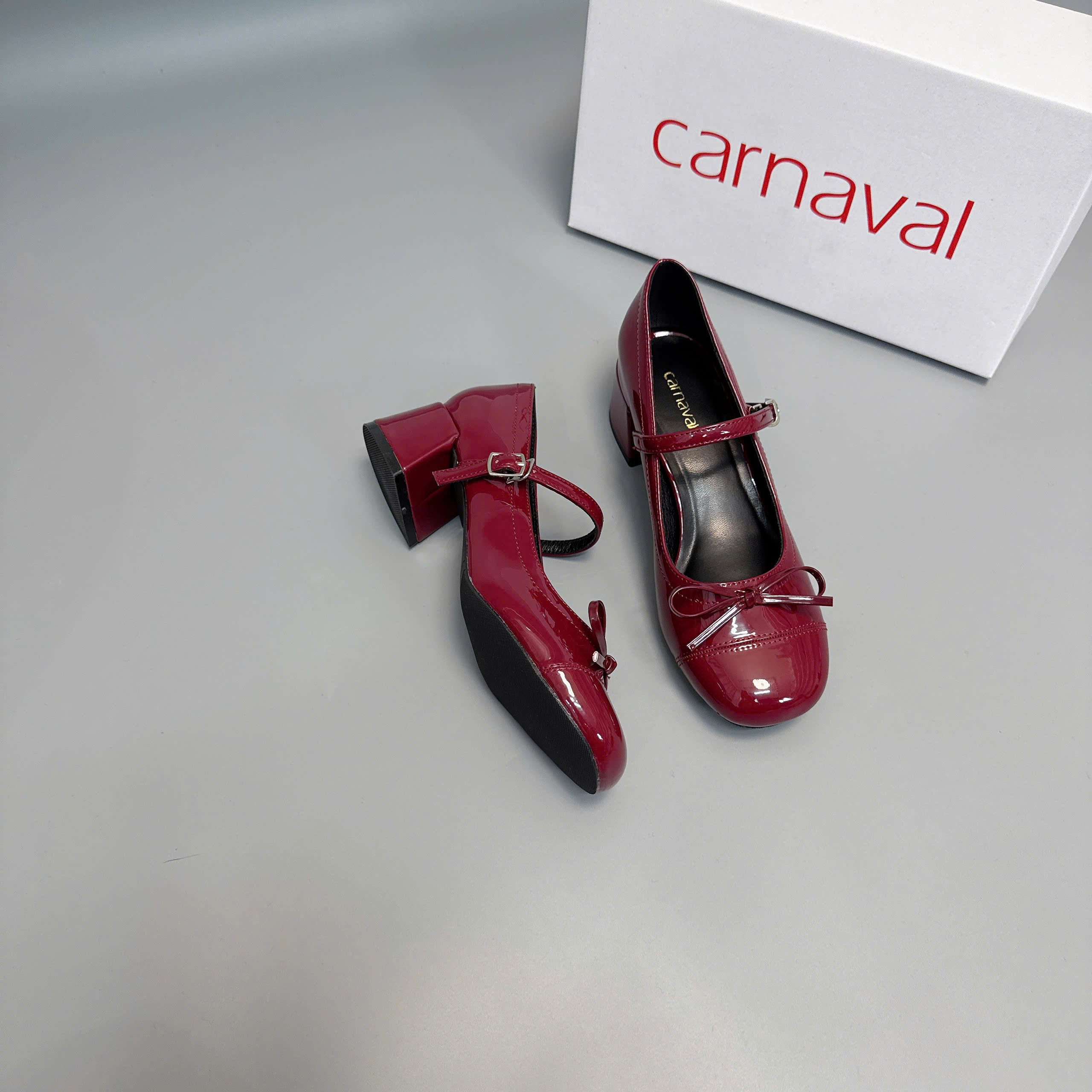 Giày Búp Bê Carnaval VS107 chất liệu Da PU bóng