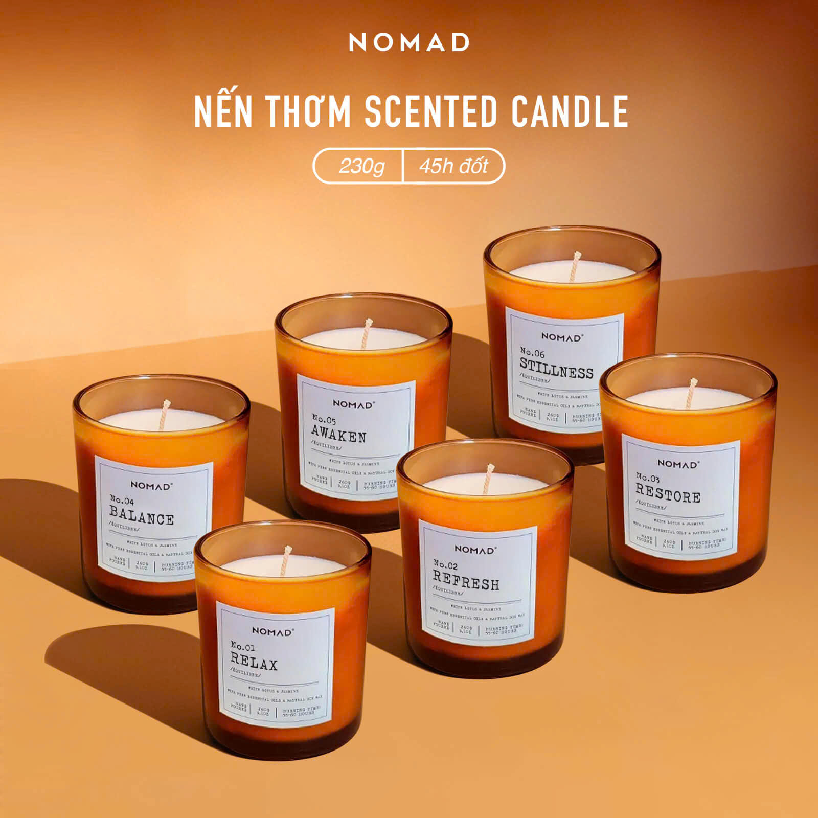 Mô tả Nến Thơm Tinh Dầu Thiên Nhiên Nomad Premium Scented Candle 230g - Giúp Ngủ Ngon, Thư Giản, Khử Mùi - 1