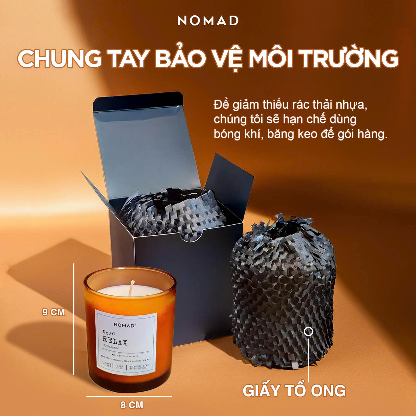 Mô tả Nến Thơm Tinh Dầu Thiên Nhiên Nomad Premium Scented Candle 230g - Giúp Ngủ Ngon, Thư Giản, Khử Mùi - 3