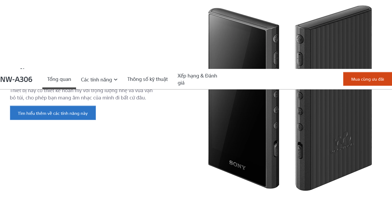 Mô tả Máy Nghe Nhạc Sony Walkman NW-A306 (Màu Đen). Chính Hãng Sony Việt Nam | Bảo Hành 12 Tháng Toàn Quốc - 4