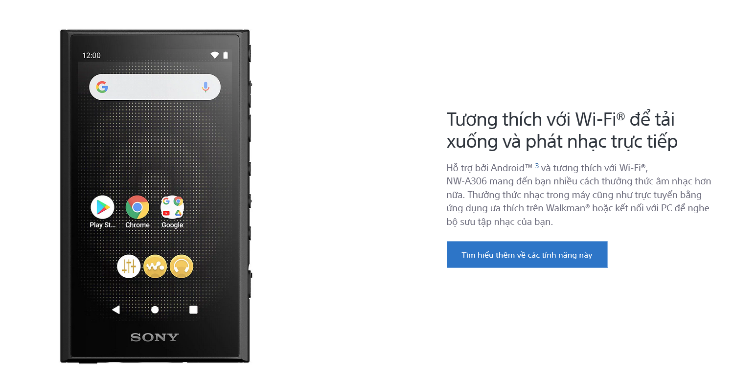 Mô tả Máy Nghe Nhạc Sony Walkman NW-A306 (Màu Đen). Chính Hãng Sony Việt Nam | Bảo Hành 12 Tháng Toàn Quốc - 5