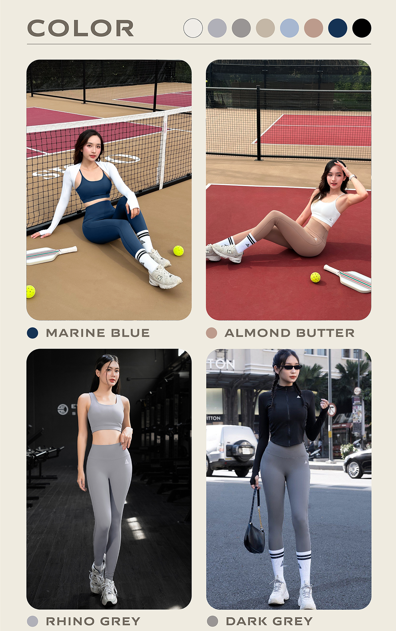 Mô tả Quần tập gym yoga legging nữ cạp cao Fitme Zeta vải 2 lớp nâng v3 tôn dáng cao cấp QDZT - 9