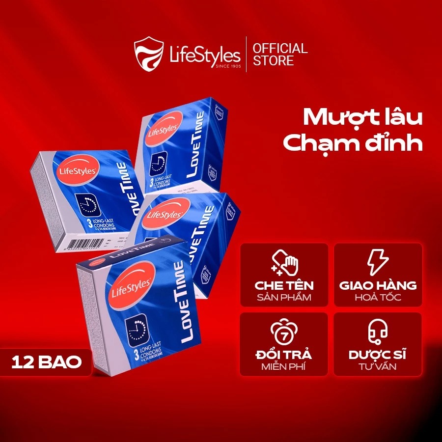 Mô tả Bao cao su LifeStyles siêu mỏng, kéo dài thời gian quan hệ, bao cao su gân gai, hộp 3 bcs/12 bcs - 3