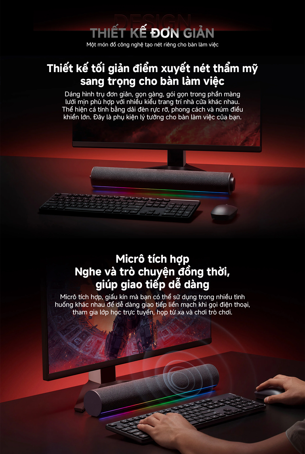 Mô tả Loa Bluetooth Để Bàn Xiaomi Desktop Speaker - Micro Tích Hợp - Kết Nối Bluetooth - Đèn Đổi Màu RGB - 5