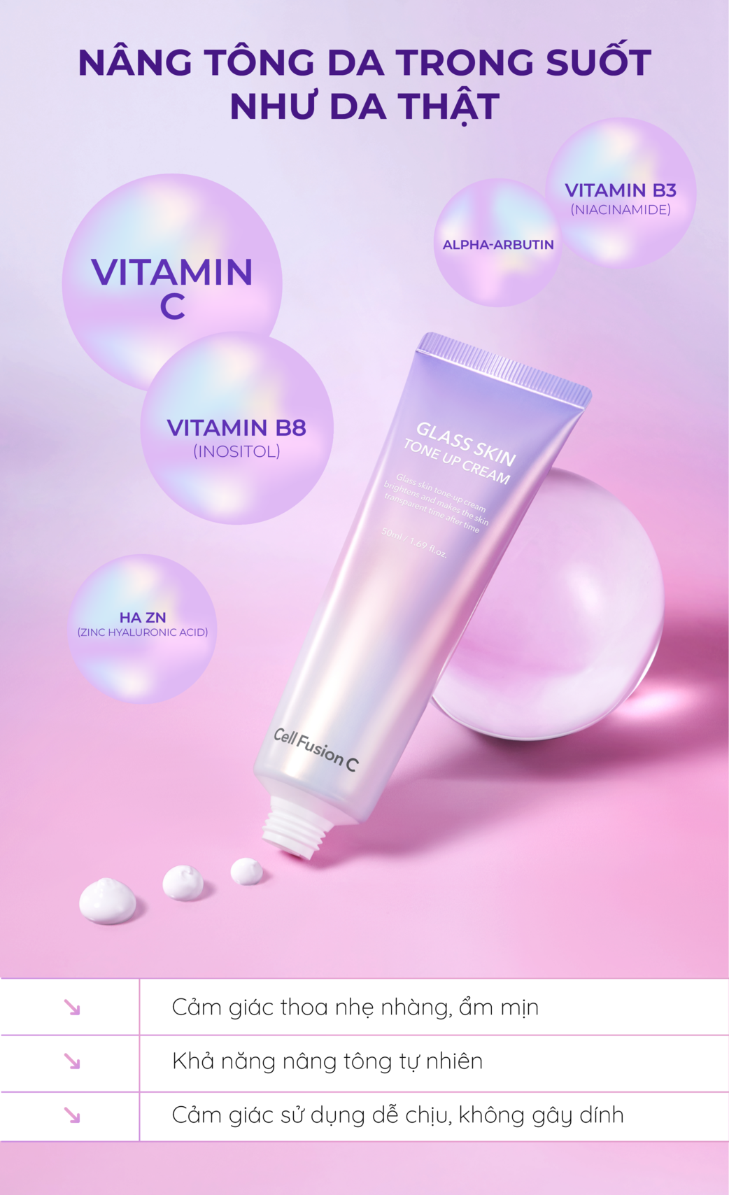 Mô tả Kem dưỡng nâng tone Cell Fusion C Glass Skin Tone Up Cream 50ml kem lười dưỡng trắng và cấp ẩm mỏng nhẹ như nước - 6