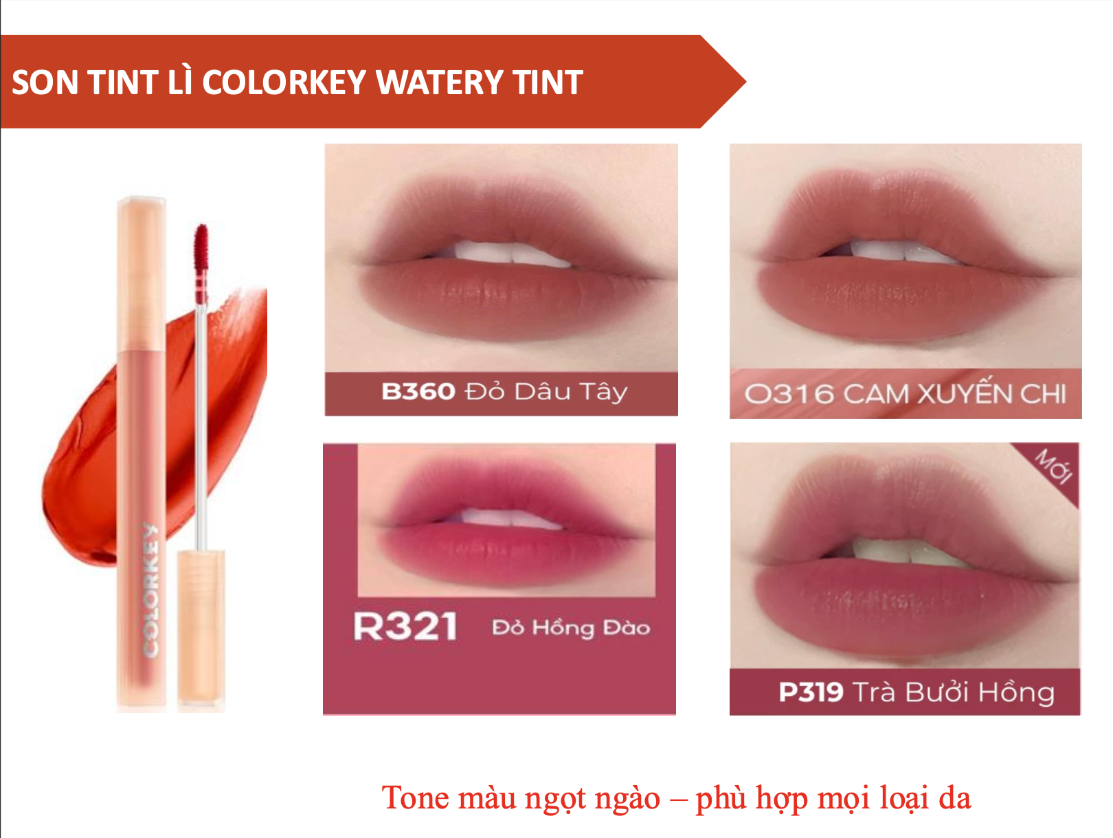 Son Kem Lì Colorkey Soft Matte Water Tint Bền Màu Lâu Trôi, Không Dính ...