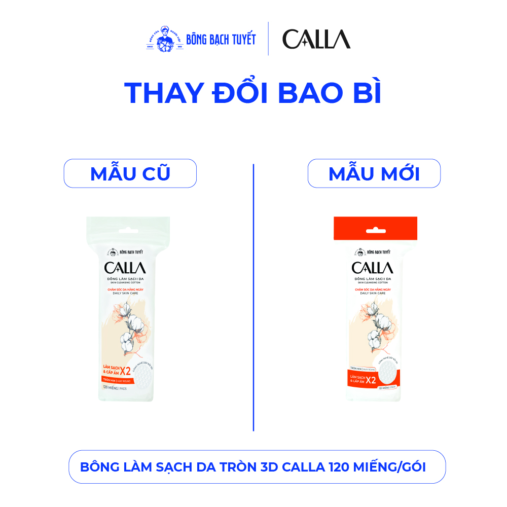 Mô tả Bông tẩy trang làm sạch da Bông Bạch Tuyết Calla tròn 3D 120 miếng/gói - 1