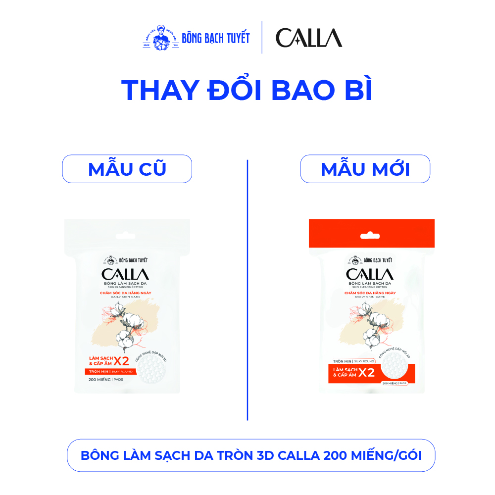 Mô tả Bông tẩy trang làm sạch da Bông Bạch Tuyết Calla tròn 3D 200 miếng/gói - 1