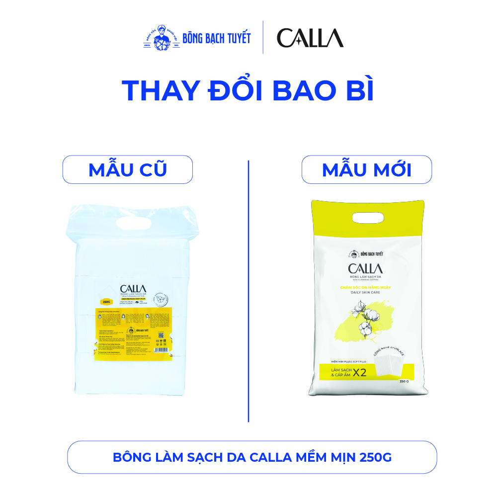 Mô tả Combo 2 túi Bông tẩy trang làm sạch da Bông Bạch Tuyết Calla mềm mịn (250gr/túi) - 1