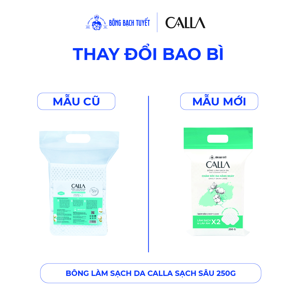 Mô tả Bông tẩy trang làm sạch da Bông Bạch Tuyết Calla Sạch Sâu (250gr/túi) - 1