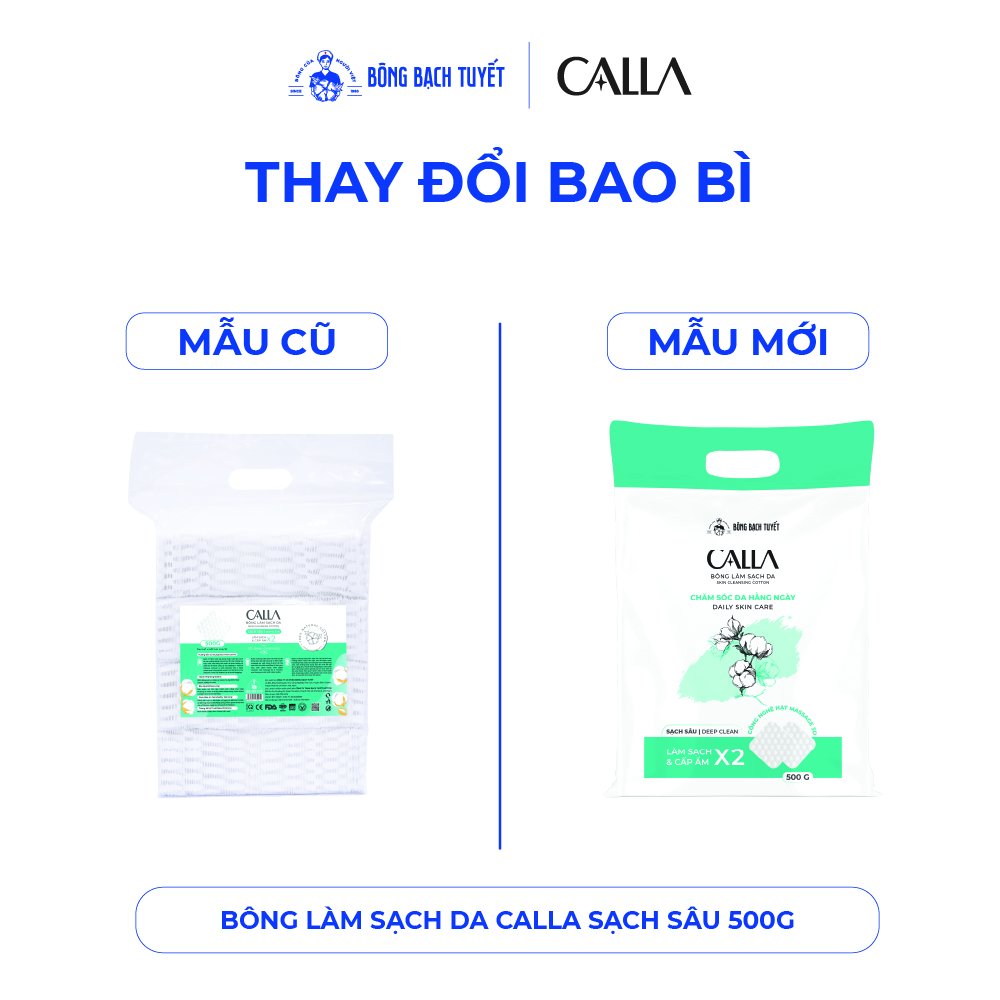 Mô tả Combo 2 túi Bông tẩy trang làm sạch da Bông Bạch Tuyết Calla Sạch Sâu (500gr/túi) - 1