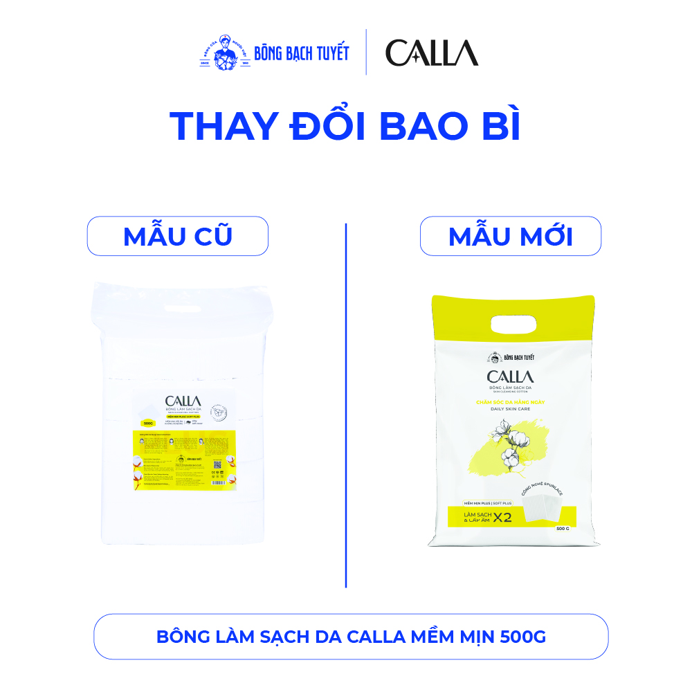 Mô tả Combo 2 túi Bông tẩy trang làm sạch da Bông Bạch Tuyết Calla mềm mịn (500gr/túi) - 1