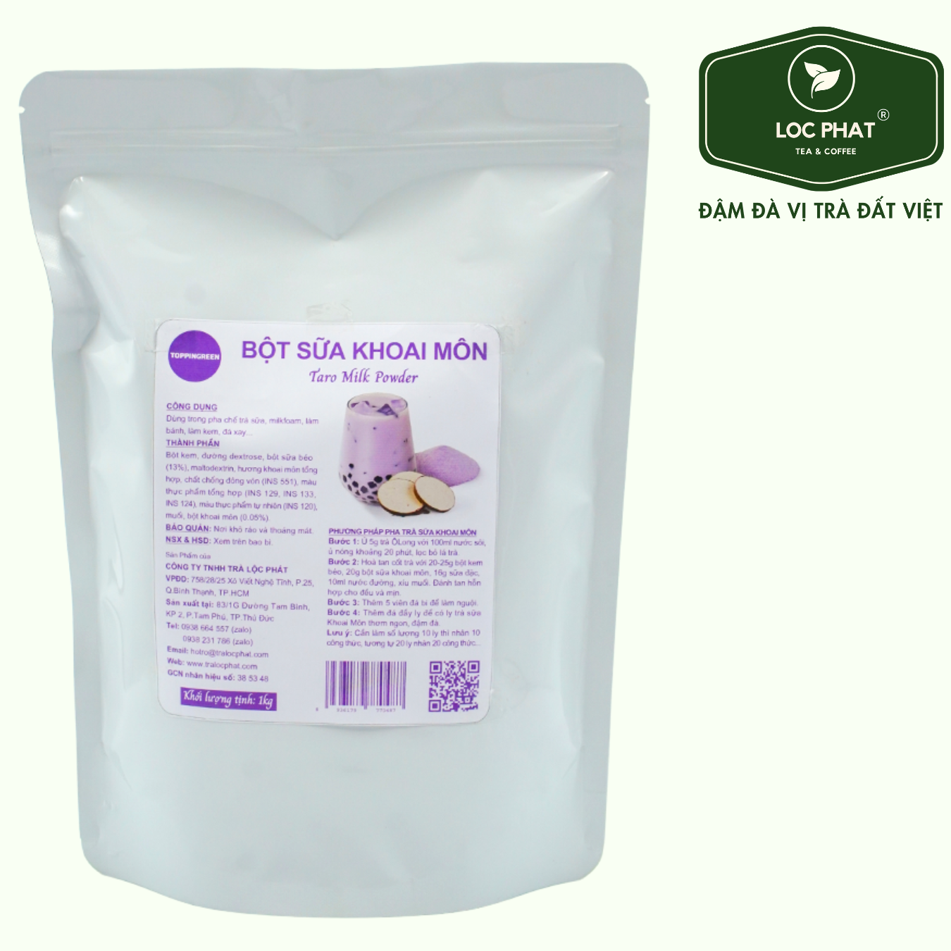 Mô tả BỘT SỮA KHOAI MÔN TOPPINGREEN 1KG - 2