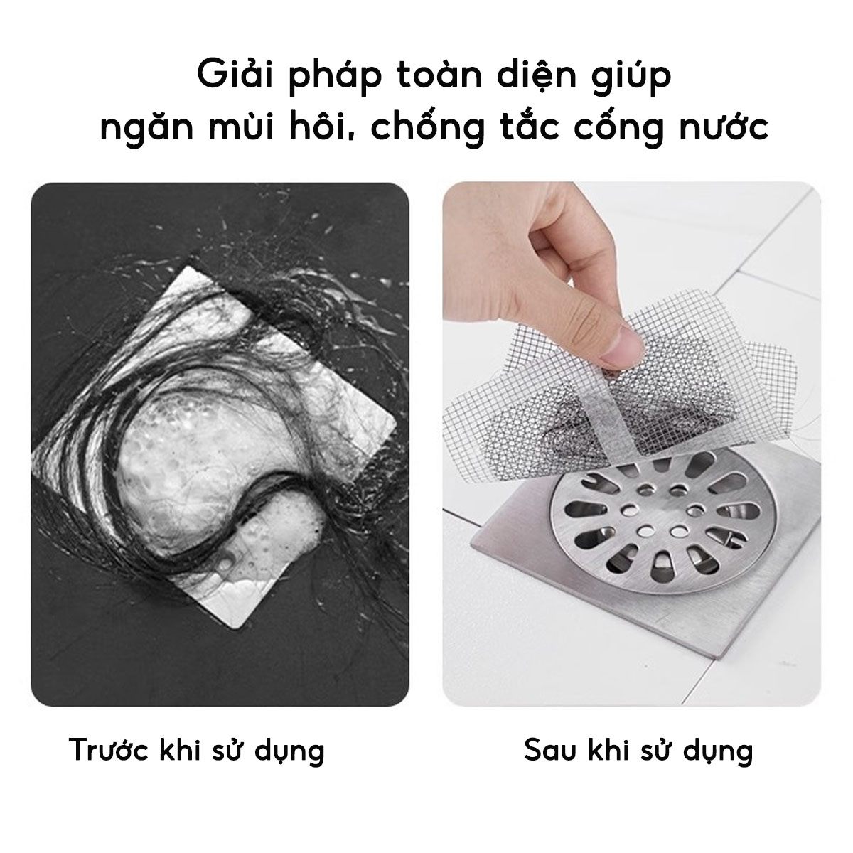 COMBO 50 Miếng Dán Lọc Rác Ngăn Mùi Cống Nước Nhà Tắm Bồn Rửa Chén Bát ...