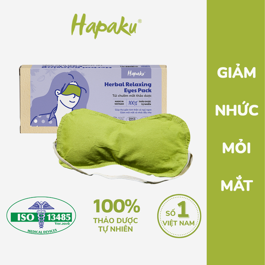 Mô tả Túi Chườm Mắt Thảo Dược Hapaku Giúp Thư Giãn Ngủ Ngon - Làm Nóng Bằng Lò Vi Sóng - 1