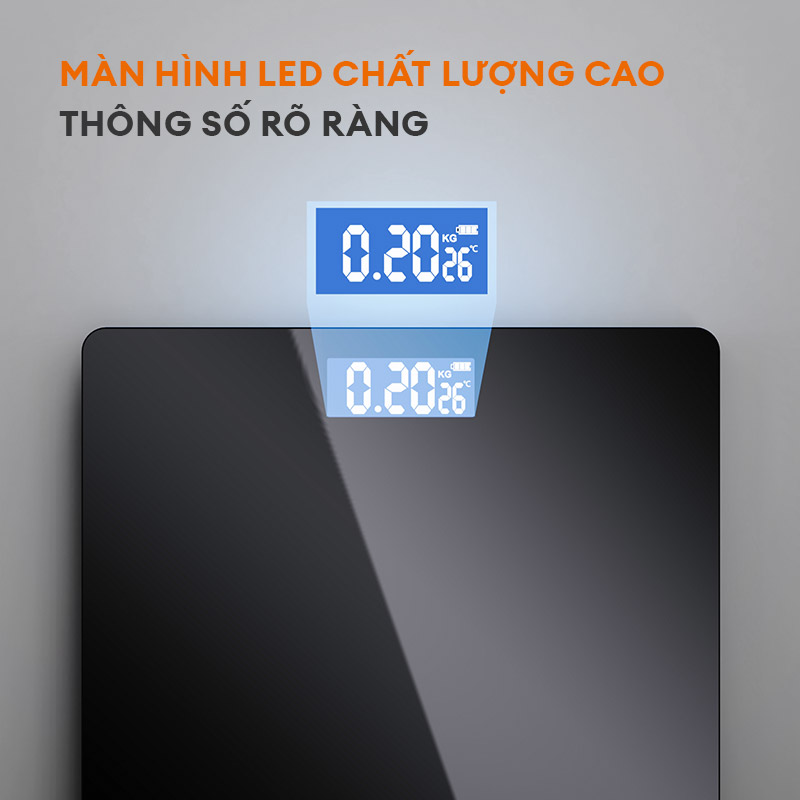 Mô tả Cân sức khỏe điện tử thông minh Gaabor GWS-M01A màn hình LED tặng kèm thước dây và pin sạc USB - 5