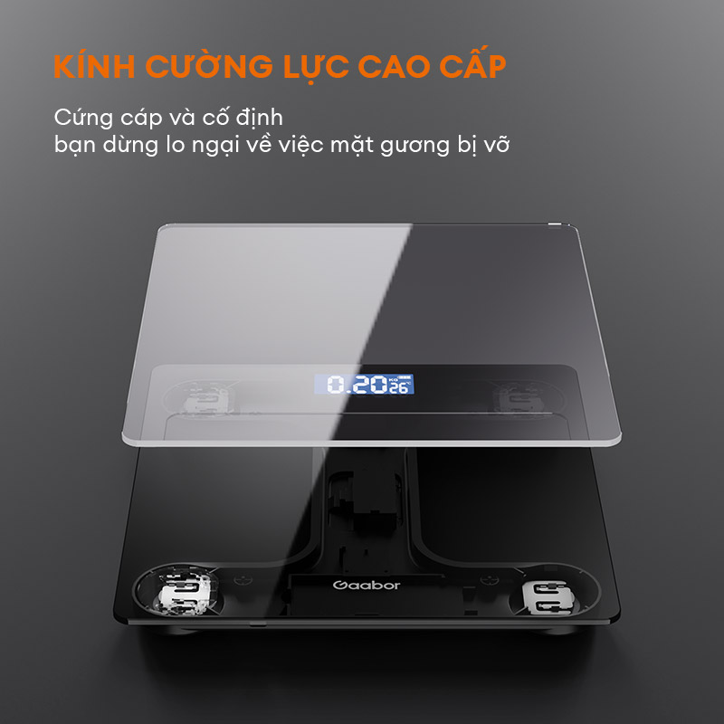 Mô tả Cân sức khỏe điện tử thông minh Gaabor GWS-M01A màn hình LED tặng kèm thước dây và pin sạc USB - 6