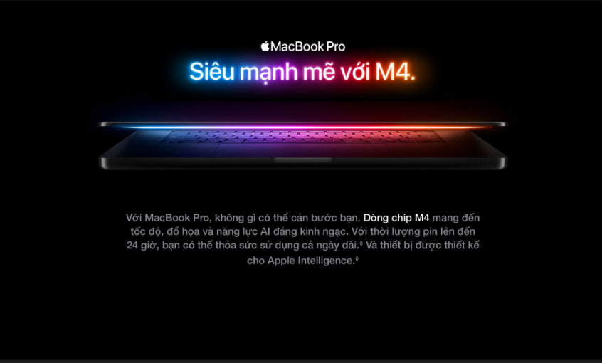 Mô tả MacBook Pro M4 Pro 14 inch 16GPU 12CPU 24GB/512GB - Hàng chính hãng - 1