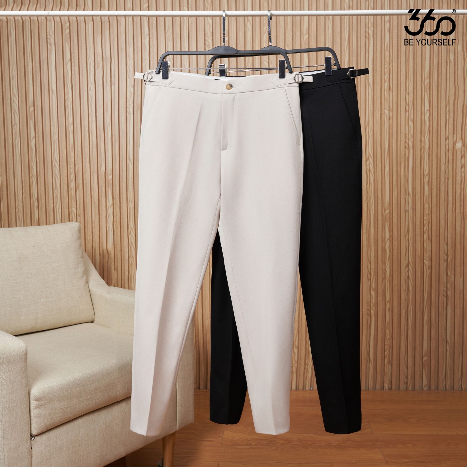 Mô tả Quần âu sidetab nam cạp cao dáng crop 360 Boutique quần âu nam trẻ trung - QATOL010 - 1