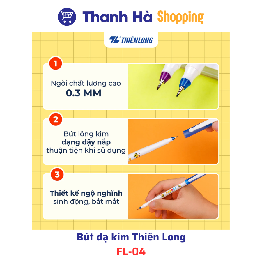 Mô tả Bút dạ kim Thiên Long Bebe FL-04 màu tím - 2