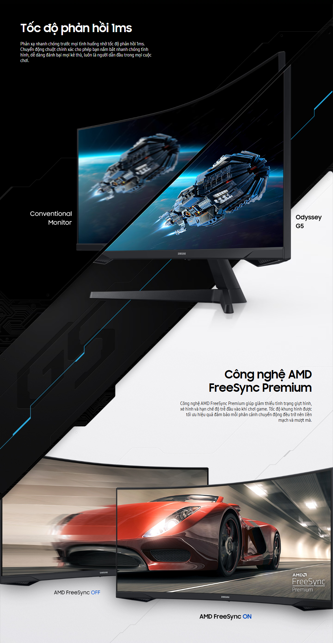 Mô tả Màn hình Gaming Samsung Odyssey 34 inch Cong LC34G55TWWEXXV Ultra WQHD 165Hz 1ms HDR - 4