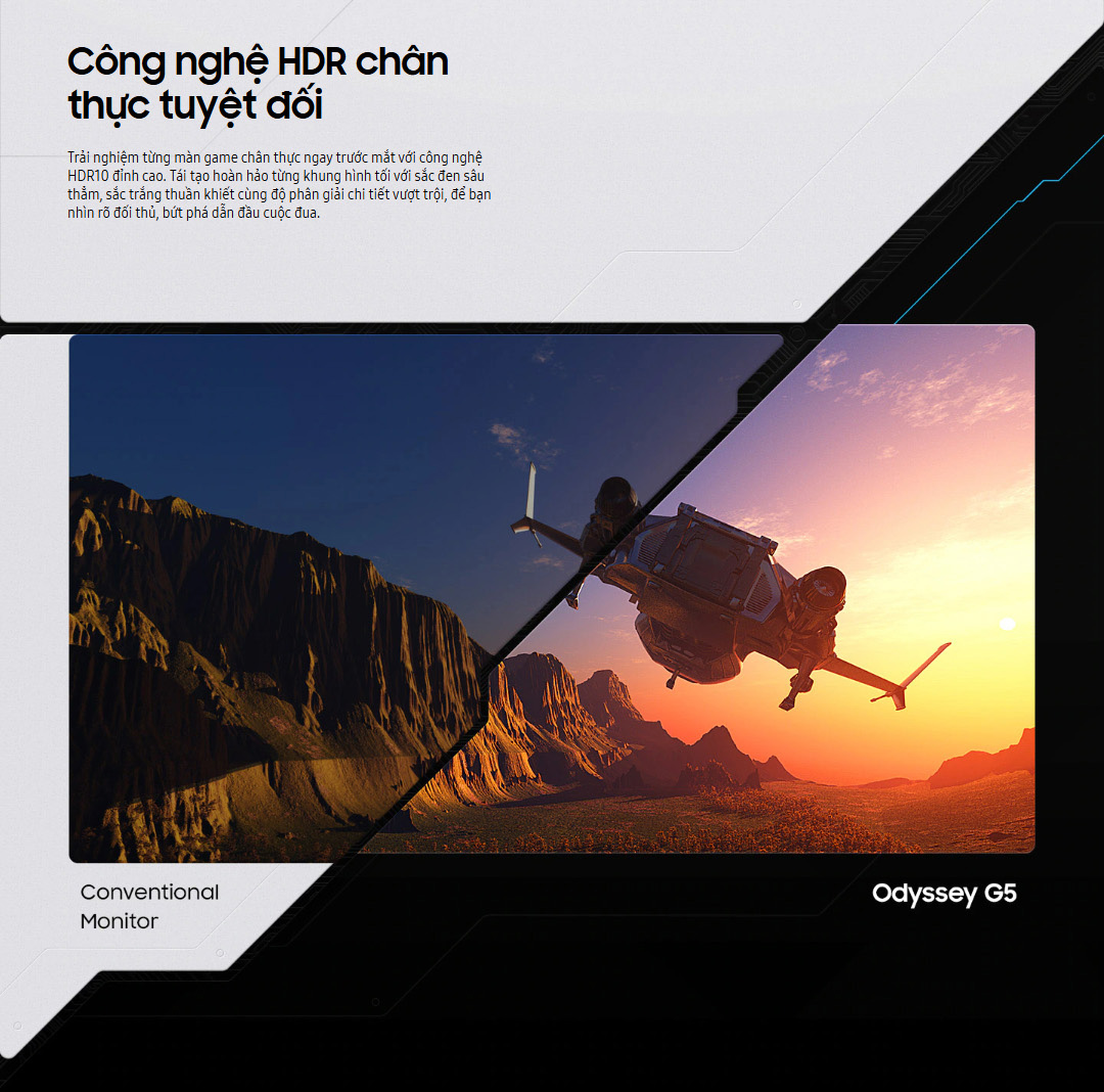 Mô tả Màn hình Gaming Samsung Odyssey 34 inch Cong LC34G55TWWEXXV Ultra WQHD 165Hz 1ms HDR - 5