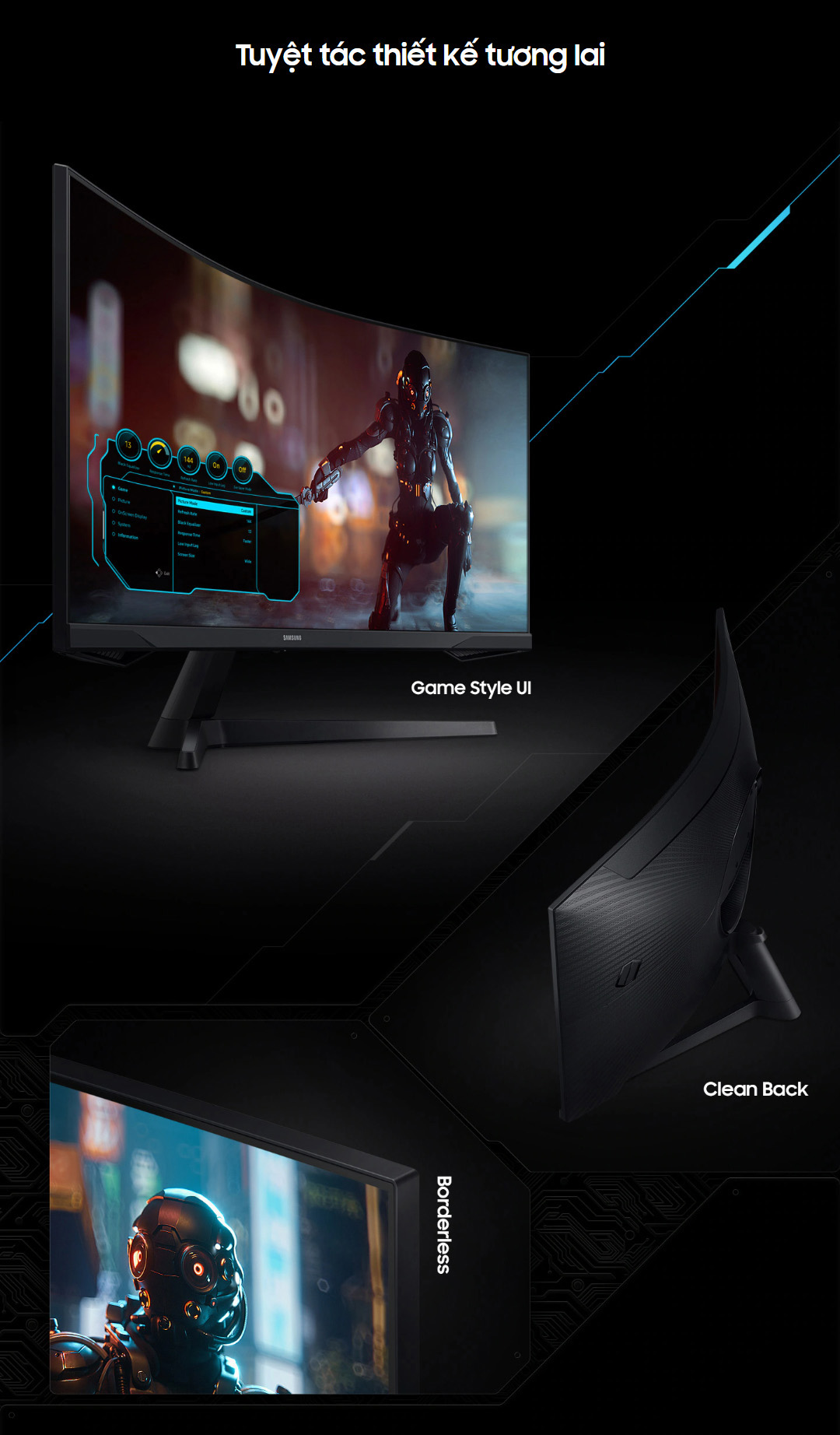 Mô tả Màn hình Gaming Samsung Odyssey 34 inch Cong LC34G55TWWEXXV Ultra WQHD 165Hz 1ms HDR - 6