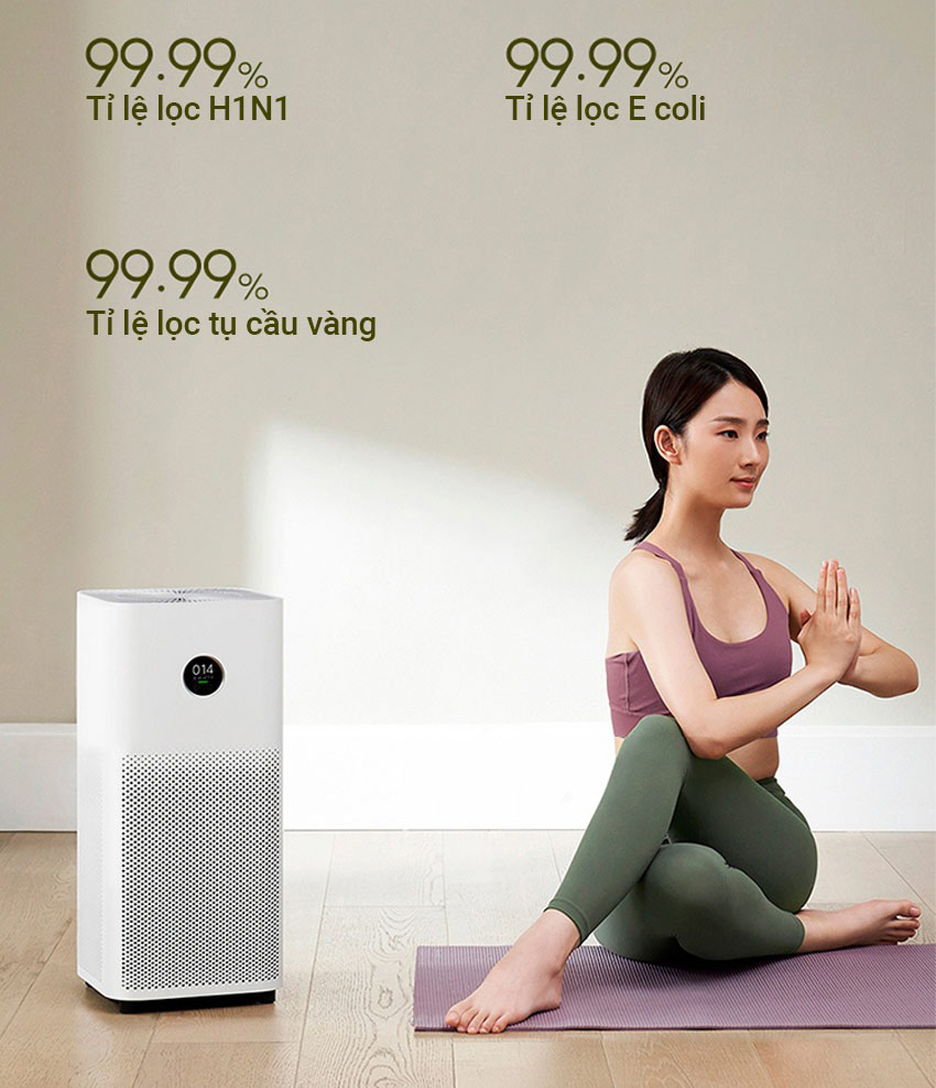 Mô tả Máy lọc không khí Xiaomi Mi Air Purifier 4 EU BHR5096GL - Lọc sạch 99.97% bụi bẩn - 8