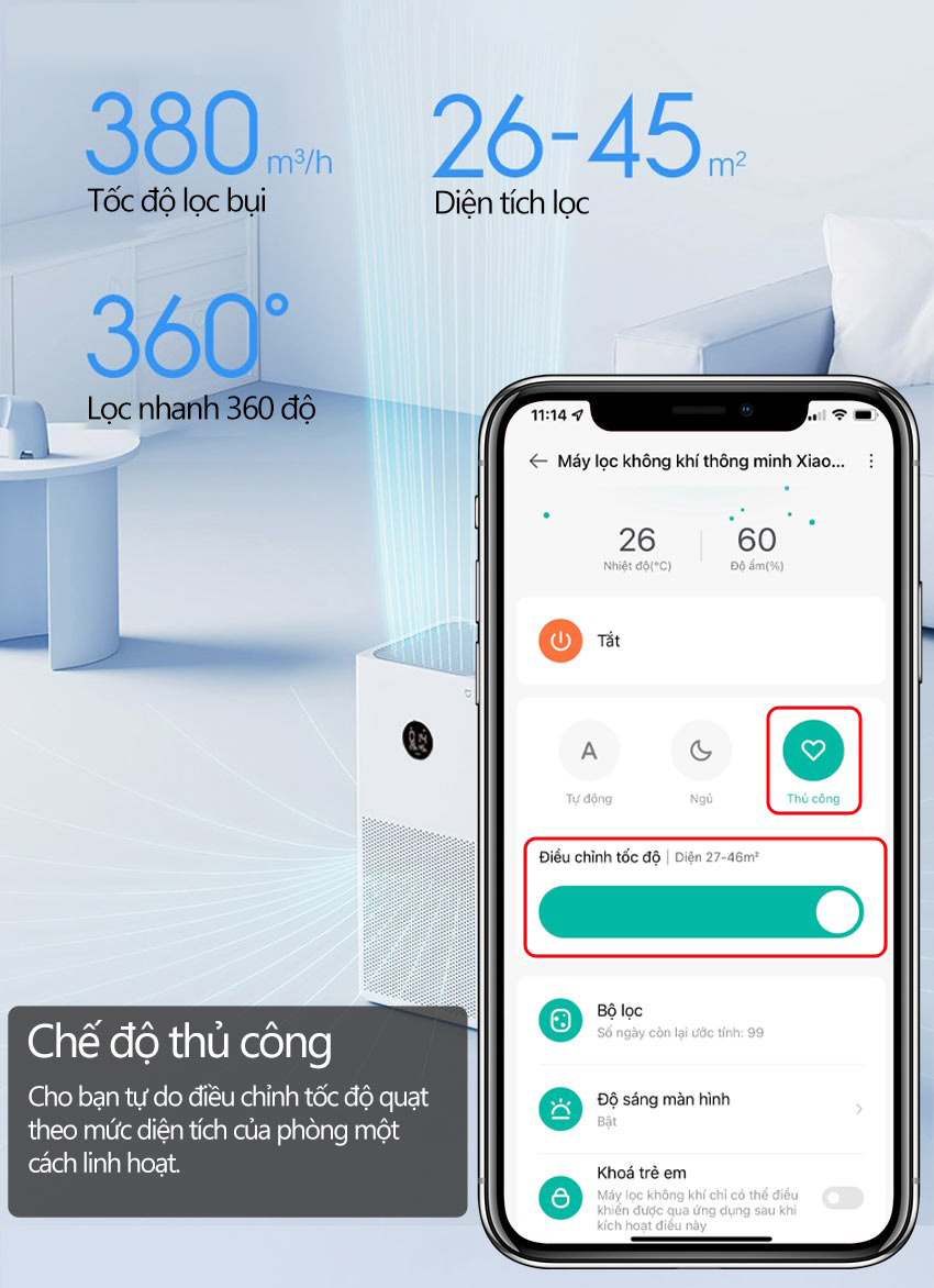 Màn hình OLED Xiaomi Mi Air Purifier 4 Lite