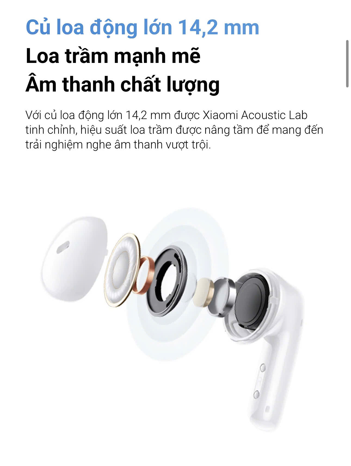 Mô tả Tai nghe Redmi Buds 6 Active BHR8391GL/BHR8396GL - Thời lượng pin lên đến 30 giờ - 3