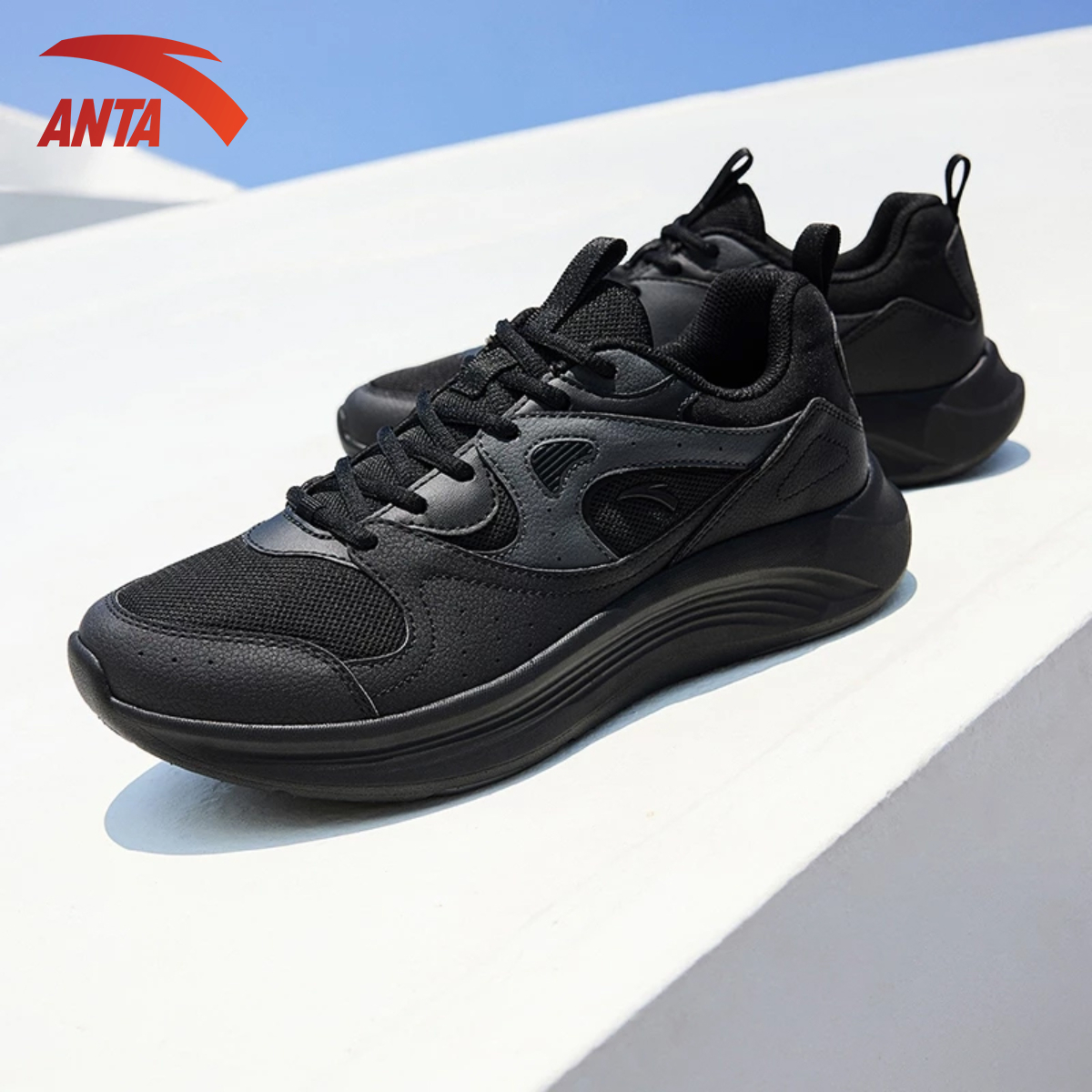Mô tả Giày thể thao chạy bộ nam siêu nhẹ LIGHTS Anta Sports 9124D5512 Giày chạy bộ siêu êm, thoáng khi race chạy < 10km - 4