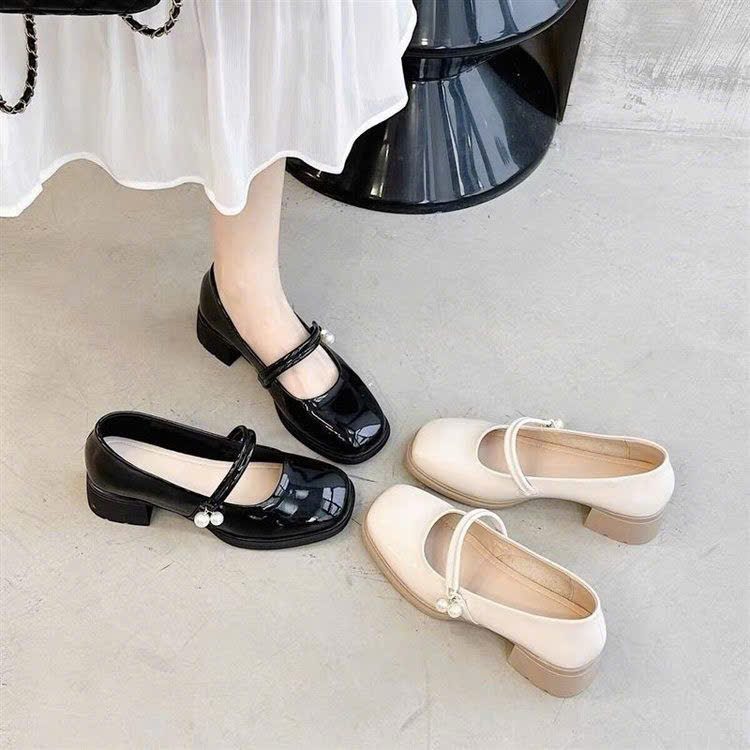 Mô tả Giày Lolita Nữ Quai hạt ngọc Ngọc  FAROSA - V69 Giày marry janes nữ đế cao 5 phân 2 màu siêu hót - 1