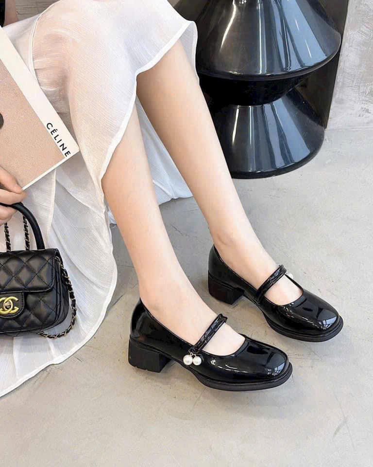 Mô tả Giày Lolita Nữ Quai hạt ngọc Ngọc  FAROSA - V69 Giày marry janes nữ đế cao 5 phân 2 màu siêu hót - 2