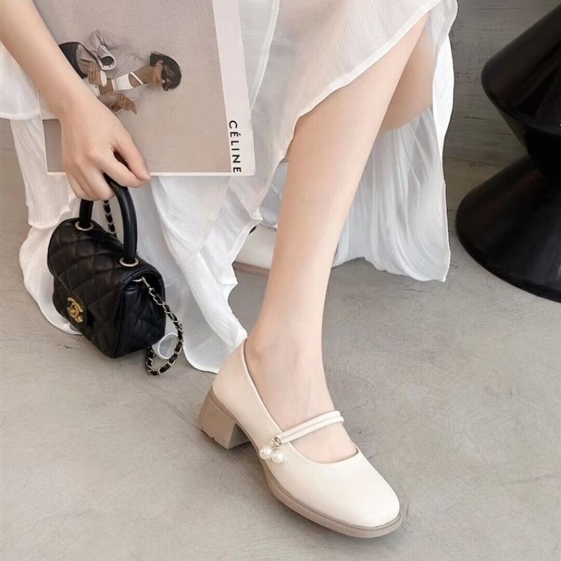 Mô tả Giày Lolita Nữ Quai hạt ngọc Ngọc  FAROSA - V69 Giày marry janes nữ đế cao 5 phân 2 màu siêu hót - 6