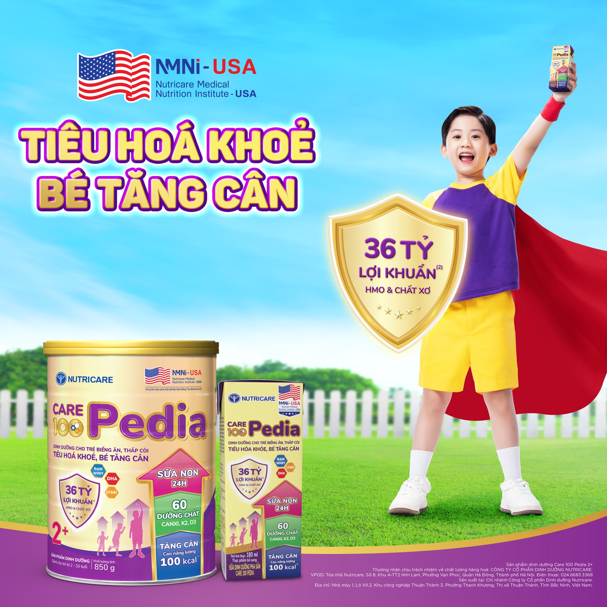 Mô tả Thùng sữa nước Nutricare Care Pedia 100 (180ml x 48 hộp) - 1