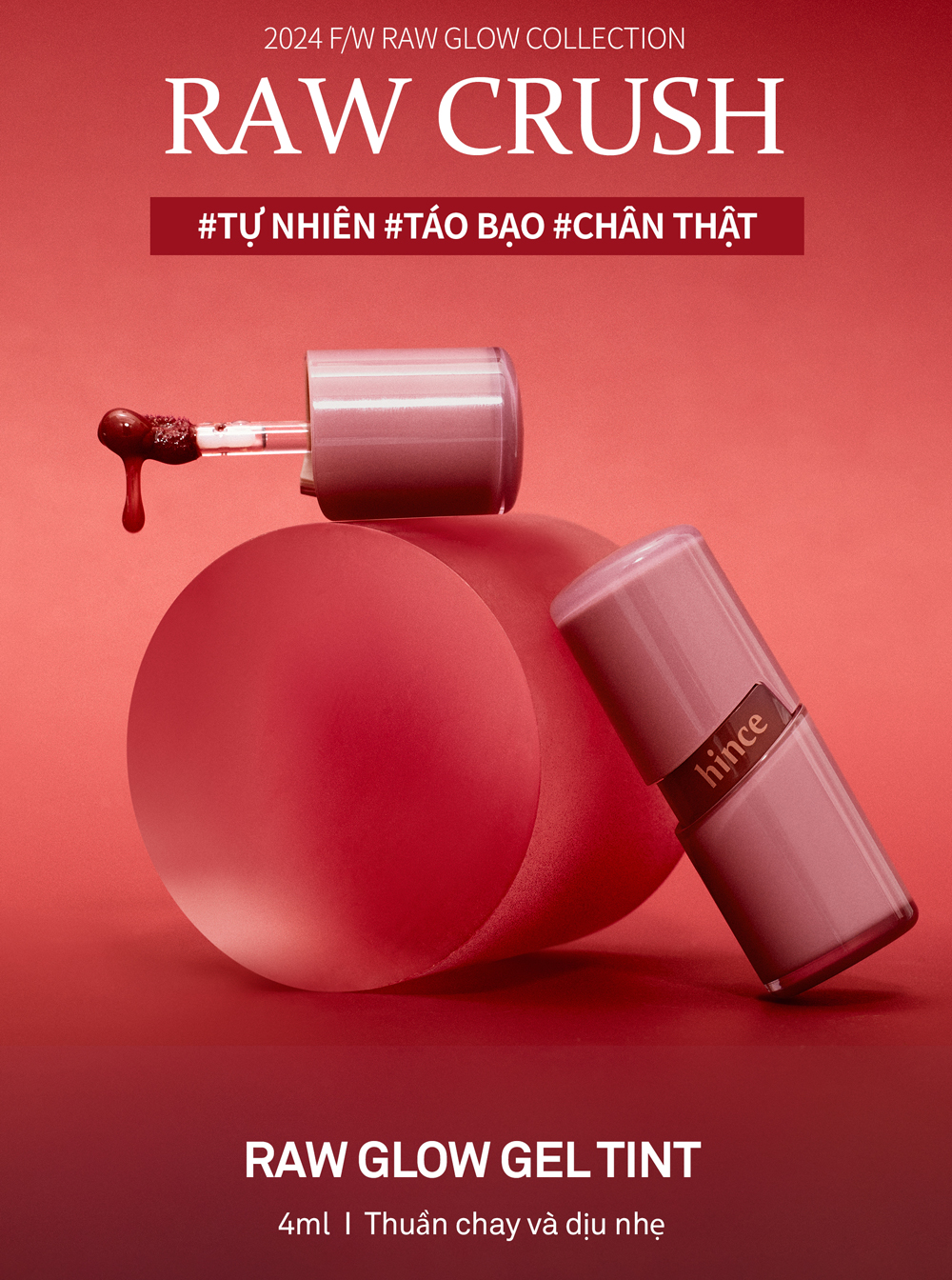 Mô tả Son Gel Tint hince Raw Glow Gel Tint (10 màu) 4ml - 1