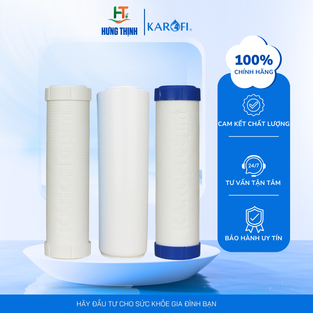 Mô tả Combo 3 Lõi Lọc Nước 123 Karofi Dùng Cho Máy Lọc RO - 1