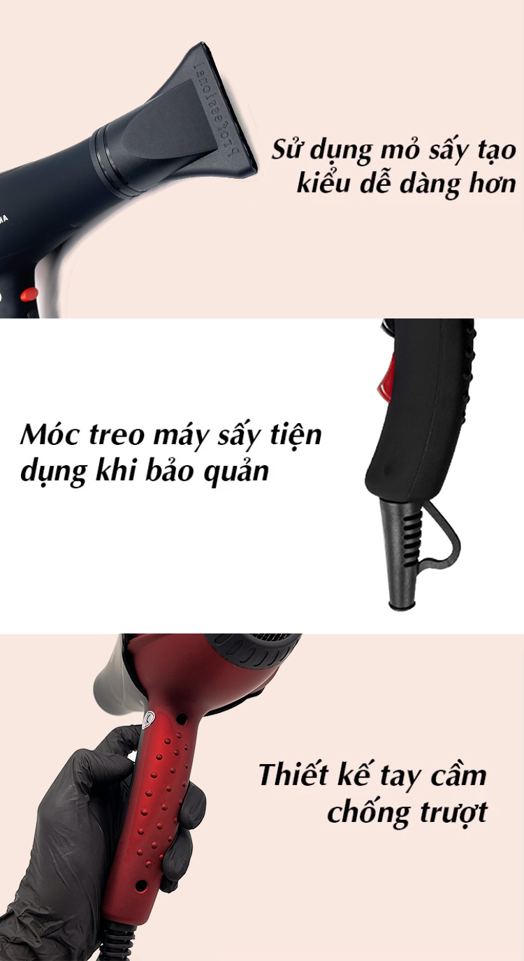 Mô tả Máy Sấy Tóc AKUMA X7 Công Suất Lớn 2400W - Dành Cho Salon Tóc Chuyên Nghiệp, 2 Chiều Nóng Lạnh, Lõi Đồng, Đồ Bền Cao - 10