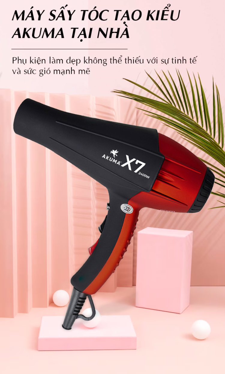 Mô tả Máy Sấy Tóc AKUMA X7 Công Suất Lớn 2400W - Dành Cho Salon Tóc Chuyên Nghiệp, 2 Chiều Nóng Lạnh, Lõi Đồng, Đồ Bền Cao - 3